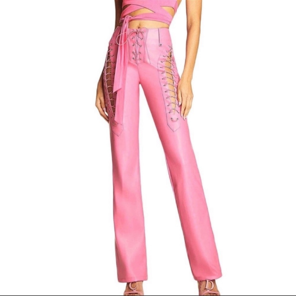 I am Gia pink leather pants